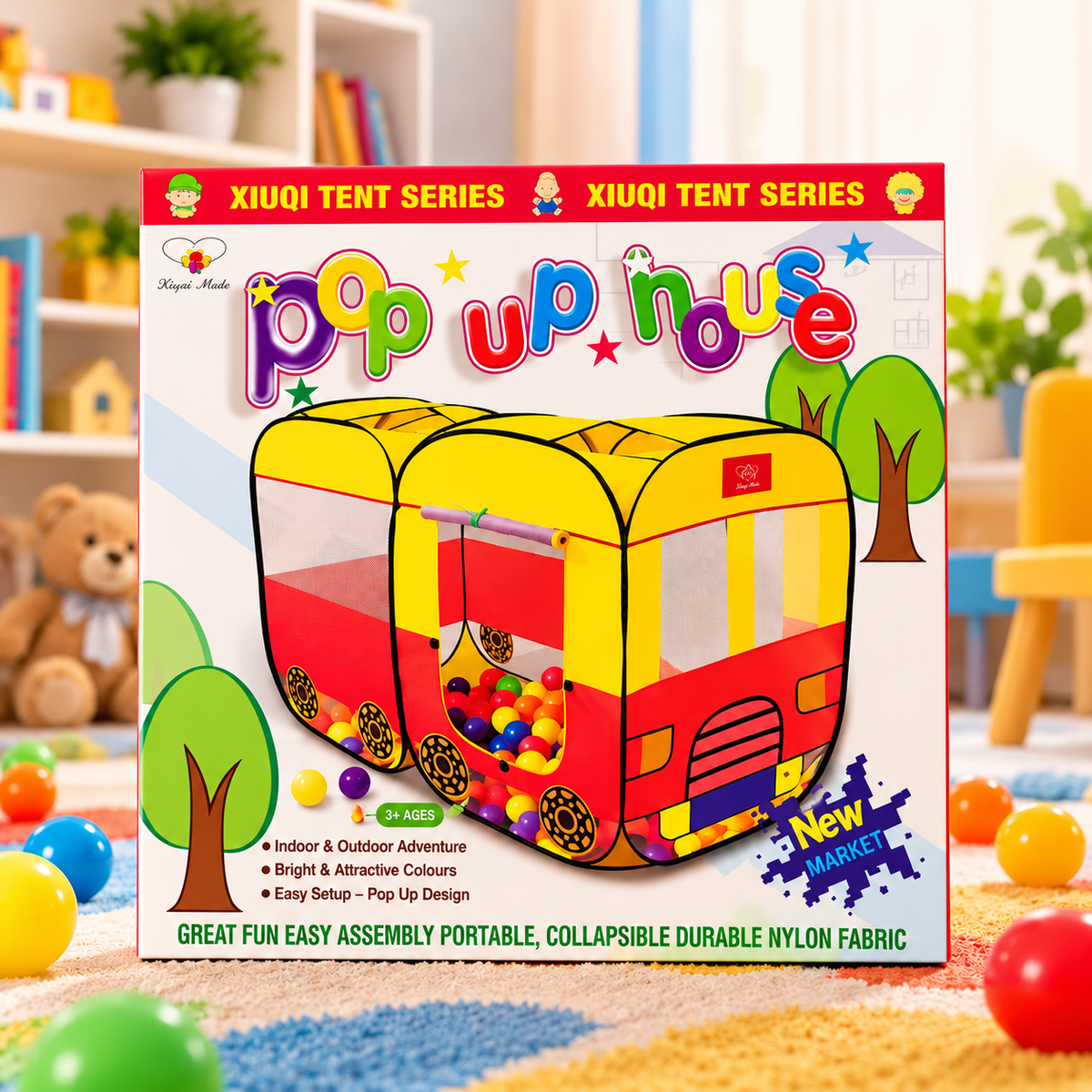 Kids Pop-Up Bus Play Tent House โ A Little World of Big Adventures!