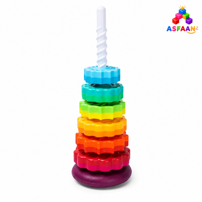 Rainbow Tower 5 Pcs Spinning Circle | Spinning Circle Toy For Kids
