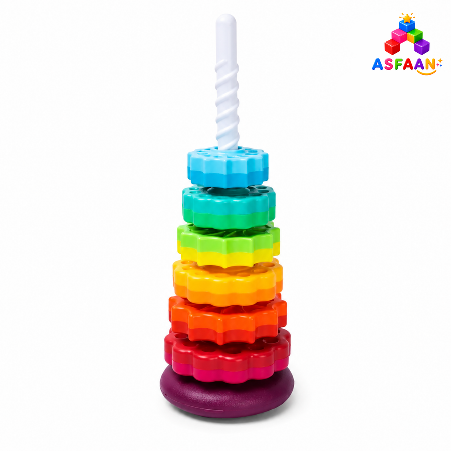Rainbow Tower 5 Pcs Spinning Circle | Spinning Circle Toy For Kids