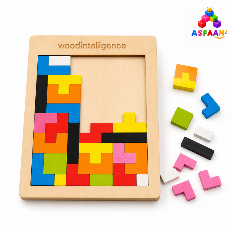 Wooden Intelligence 40 Pcs Russian Puzzle Blocks