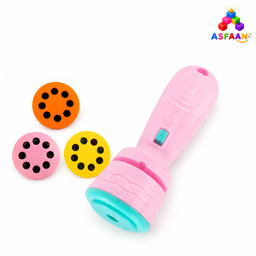 Mini Kids Projector Torch – 3 Slides, 24 Patterns | Educational Night Light & Bedtime Story Toy for Toddlers