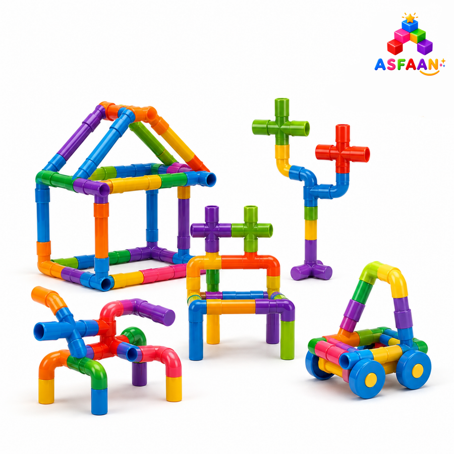 Block Education Creative Pipe Building Toy Set – Multicolor