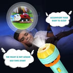 Mini Kids Projector Torch – 3 Slides, 24 Patterns | Educational Night Light & Bedtime Story Toy for Toddlers