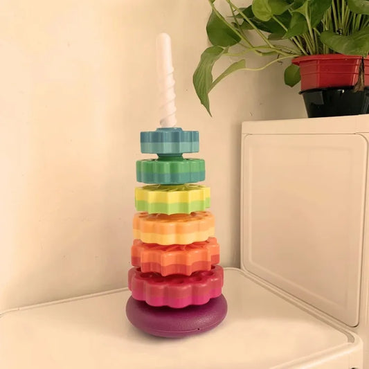 Rainbow Tower 5 Pcs Spinning Circle | Spinning Circle Toy For Kids