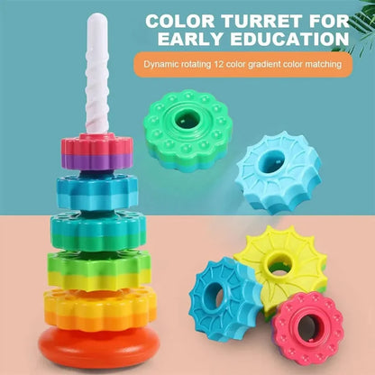 Rainbow Tower 5 Pcs Spinning Circle | Spinning Circle Toy For Kids