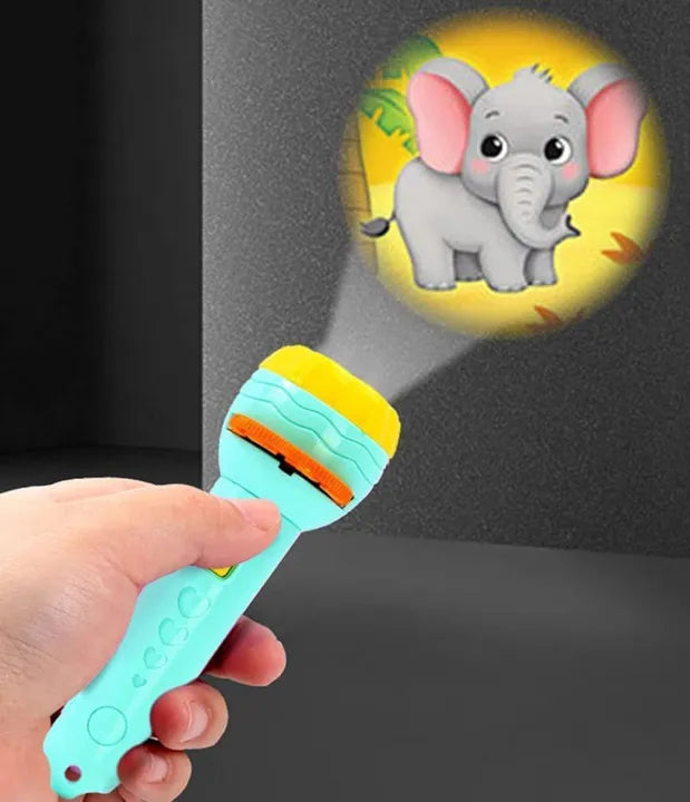 Mini Kids Projector Torch – 3 Slides, 24 Patterns | Educational Night Light & Bedtime Story Toy for Toddlers