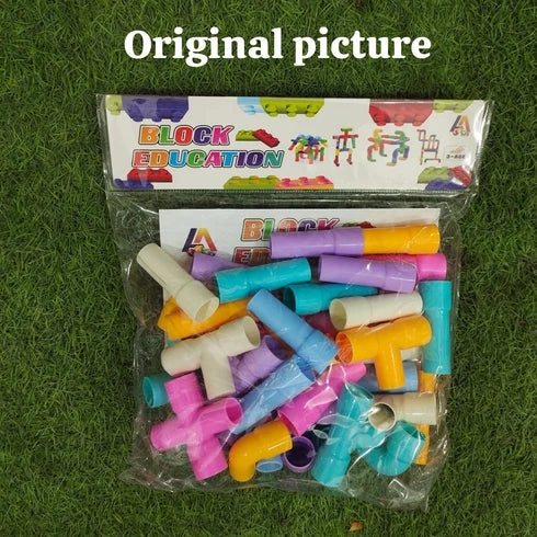 Block Education Creative Pipe Building Toy Set – Multicolor