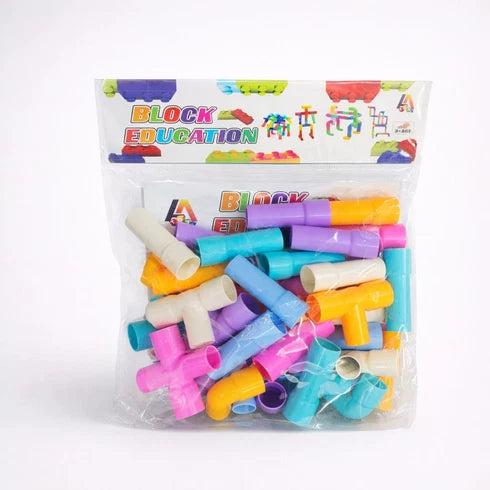 Block Education Creative Pipe Building Toy Set – Multicolor