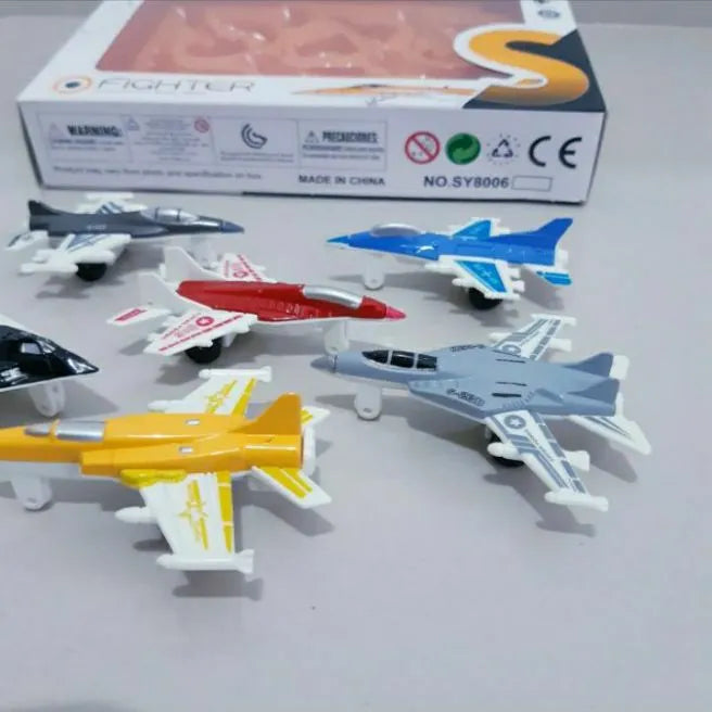 6pc Mini Diecast Fighter Jets Toy Set